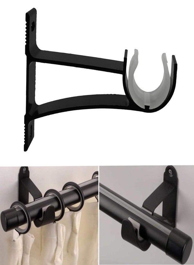 AXLIZER 2PCS Heavy Aluminum Alloy Curtain Rod Holder, Curtain Rod Bracket, Curtain Rod Supportor, Single Rod Curtain Rod Brackets ，for curtain rod with diameter of 23-30mm / 0.9-1.2 inches, Black - Image 3